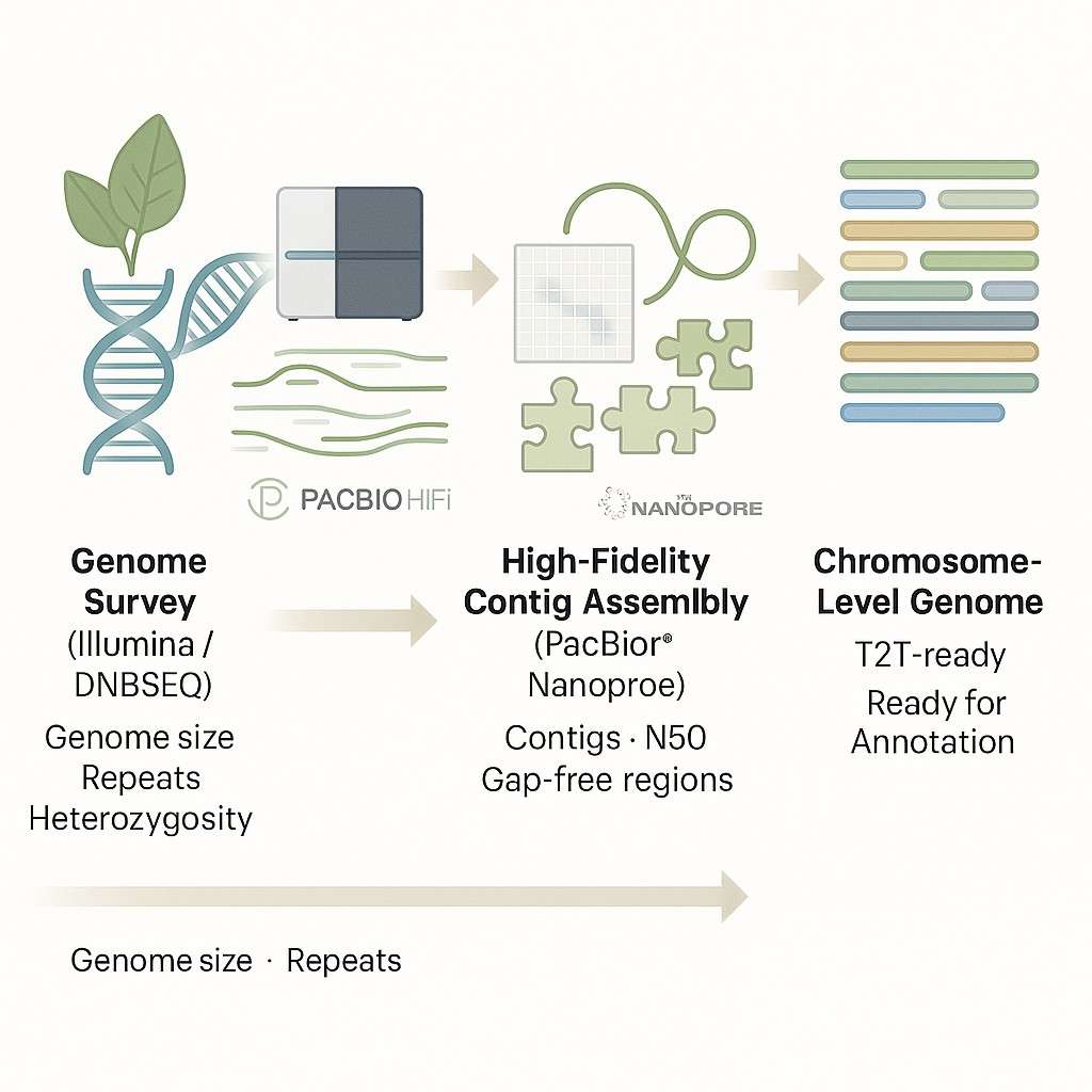 High-Resolution Genome Assembly for Plants and Animals — No Reference Required